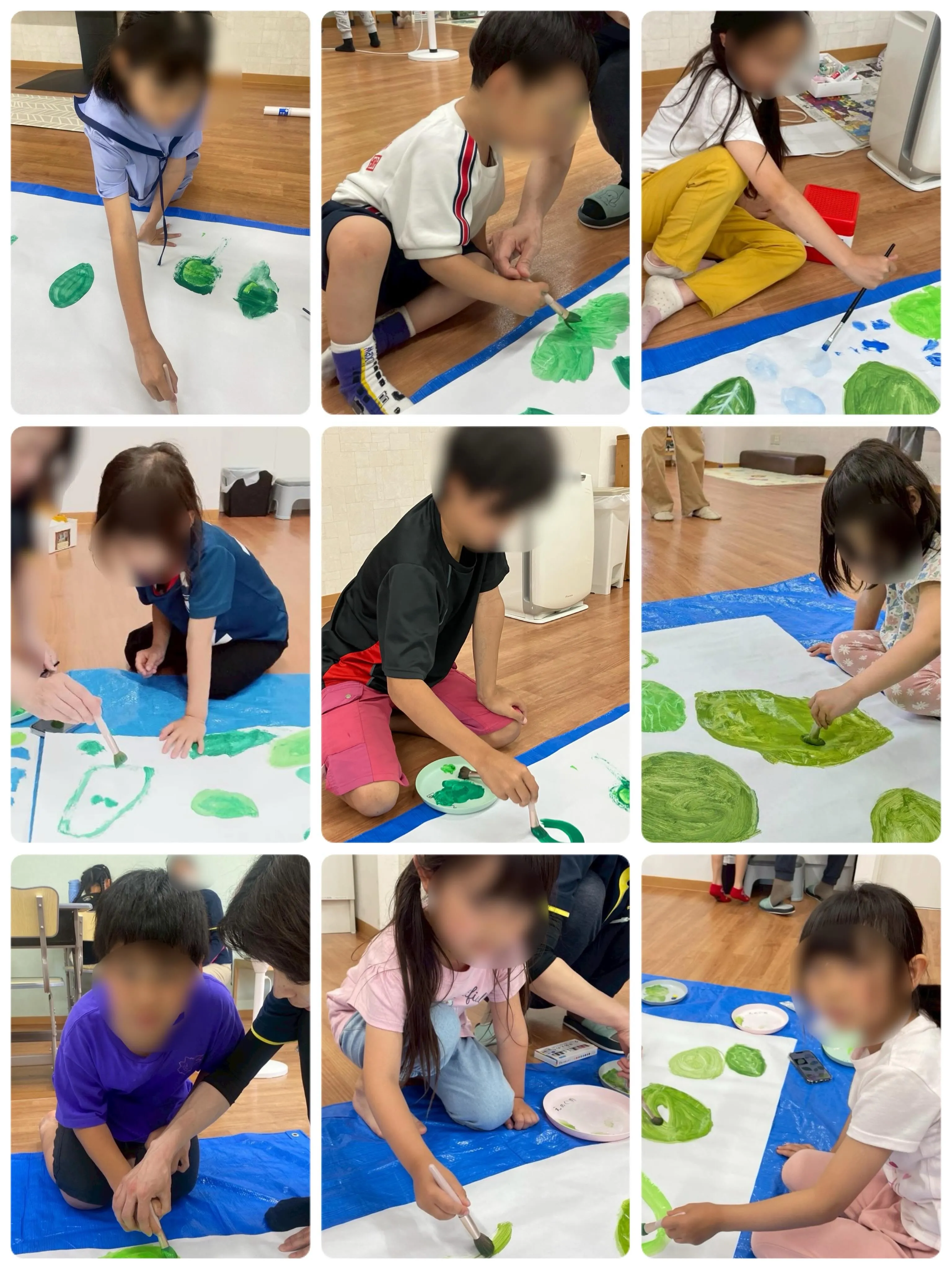 5月後半は梅雨らしい雰囲気の壁面を皆んなで作りました☔️✨